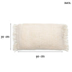 Krémszínű texturált díszpárnahuzat méretekkel