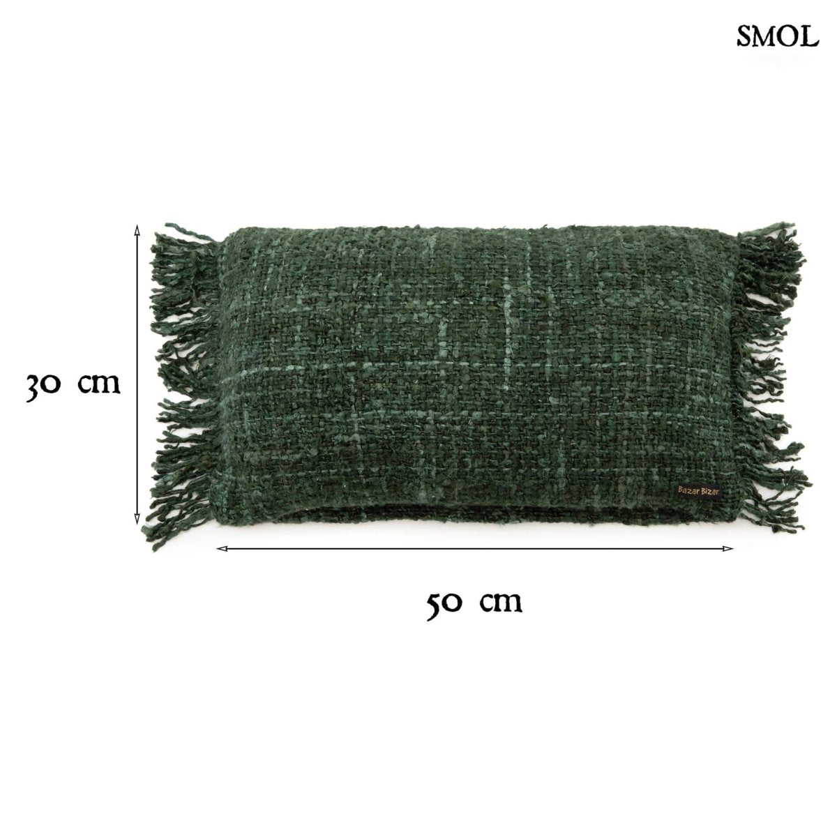 Zöld díszpárnahuzat méretekkel