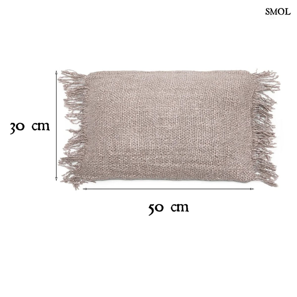 Gyöngyszürke díszpárnahuzat bojtokkal méretekkel