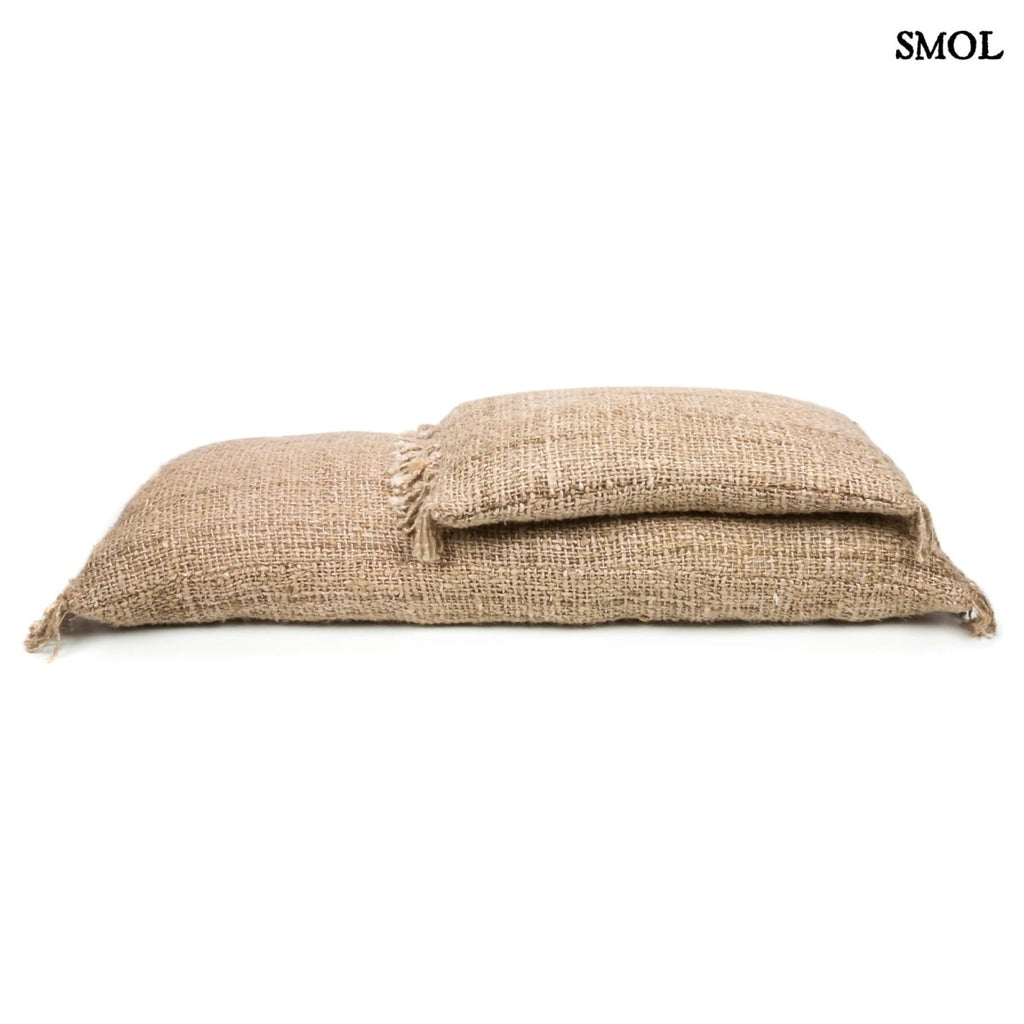 Natúr pamut díszpárnahuzat 100x35 cm-es méretben két méretben egymáson