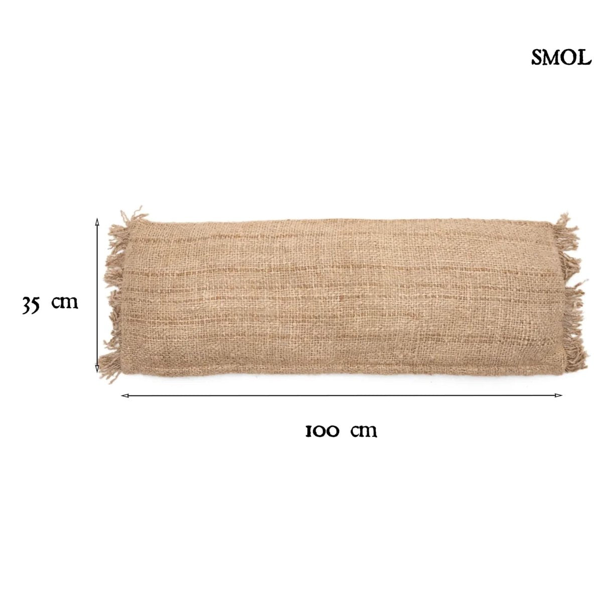 Natúr pamut díszpárnahuzat 100x35 cm-es méretben méretekkel