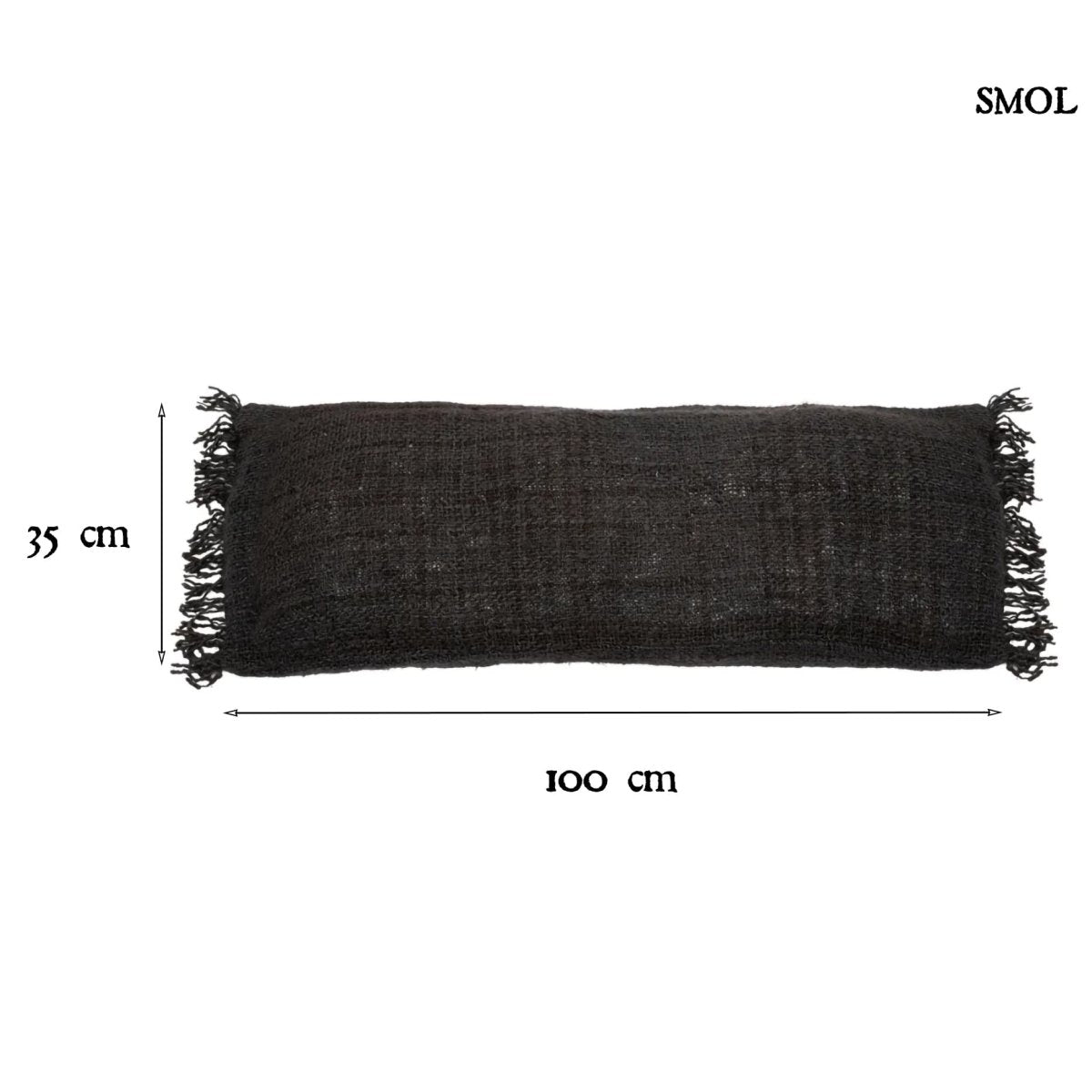 Fekete, rojtos szélű díszpárnahuzat méretekkel