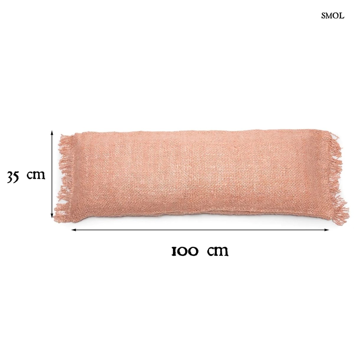 Lazacszínű díszpárnahuzat bojtokkal méretekkel