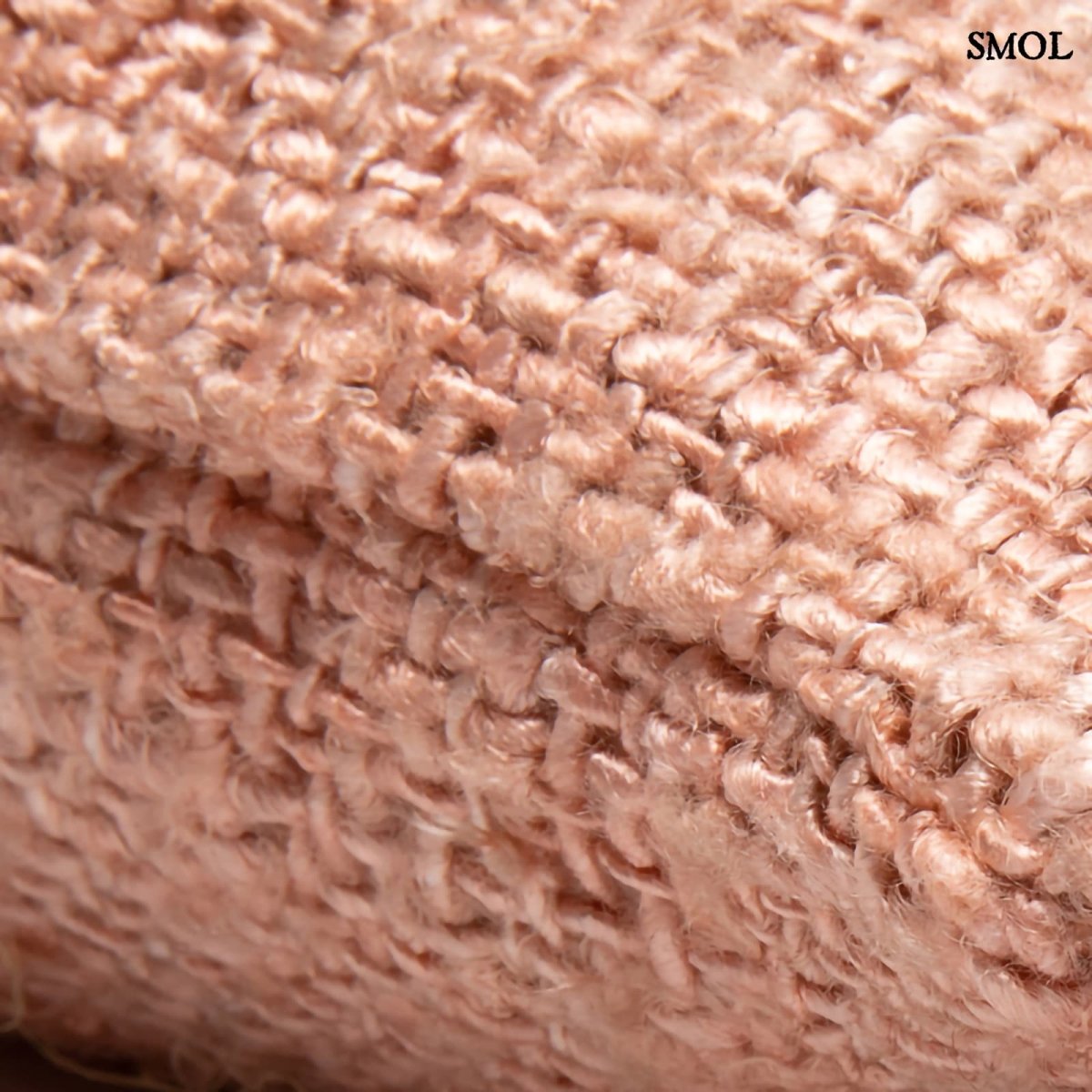 Lazacszínű díszpárnahuzat bojtokkal textúra nagyítva