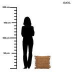 Barna, természetes textúrájú rusztikus díszpárnahuzat 40x40 cm méretben méretarányosa