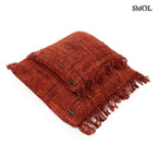 Cseresznyepiros boho stílusú díszpárnahuzat két méretben, egymáson