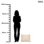 40x40 cm krémszínű pamut díszpárnahuzat boho rojtos szegéllyel méretarányosan