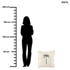 Pamut díszpárnahuzat natúr bézs alapon fekete pálmafa mintával,méretarányosan