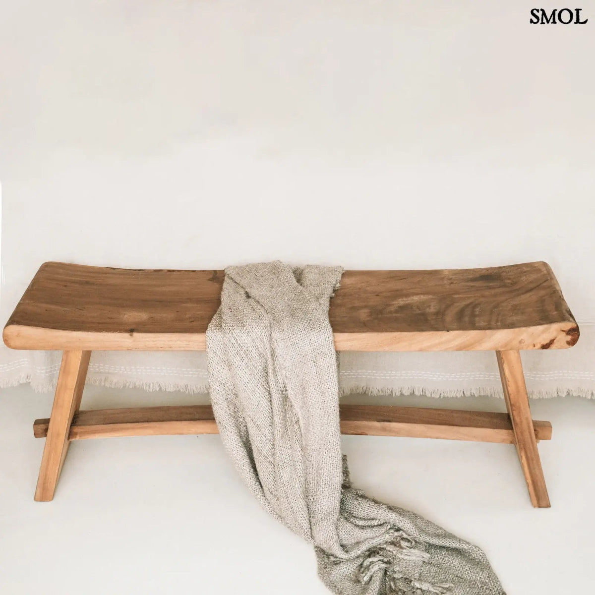 Pamut Pléd – Kézzel szőtt, bézs| PLAID | SMOL - padon