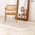 Pamut szőnyeg, fekete - fehér csíkos | KERTA - SMOL