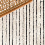 Pamut szőnyeg, fekete - fehér csíkos | KERTA - SMOL