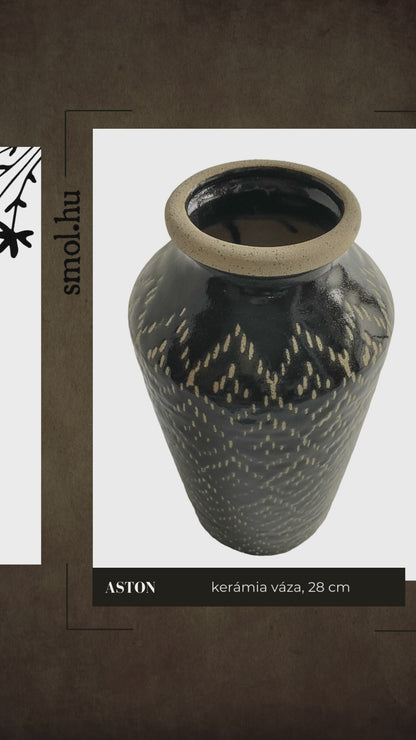 ASTON,  kerámia váza, 28 cm