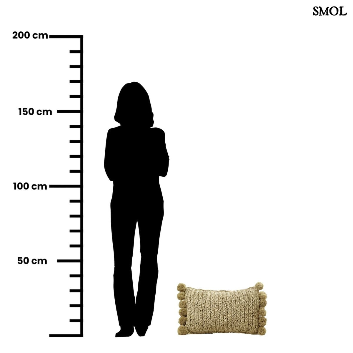 Raffia Díszpárna Pomponnal, 50x30| SANUR - SMOL