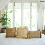 Raffia Díszpárna Pomponnal, 50x30| SANUR - SMOL