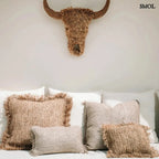 Raffia díszpárnahuzat, 40x40, rojtokkal | RAFFIA - SMOL