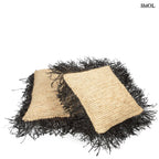 Natúr színű, kézzel szőtt raffia díszpárnahuzat boho stílusban két darab