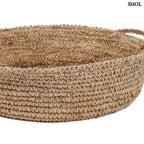 Natúr raffiából készült tárolókosár két füllel -oldalról