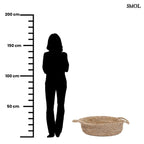 Natúr raffiából készült tárolókosár két füllel - méretarányosan