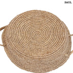 Natúr raffiából készült tárolókosár két füllel - alulról