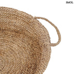 Natúr raffiából készült tárolókosár két füllel - fül nagyítva
