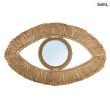 Raffia-Spiegel – Augenförmige Wanddekoration | RAFFIA-AUGE