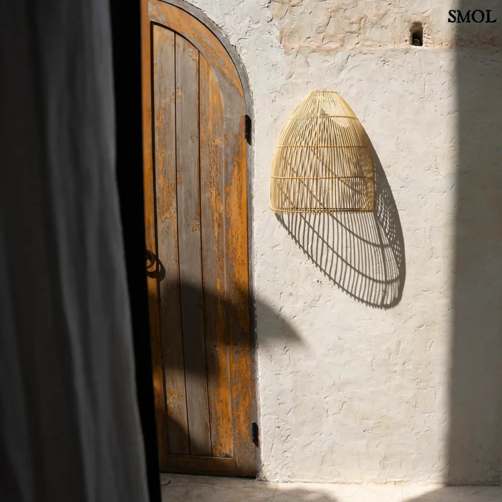 Rattan Fali lámpaernyő - natúr, L | LALO - SMOL