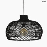 Rattan függőlámpa – labirintus mintás, fekete, L | MAZE