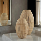 Rattan Függőlámpa, Ovális Formájú, 59 cm | ZURI - SMOL