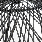 Fekete rattan függőlámpaernyő hullámos formával rattan nagyítva