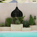 Rattan Függőlámpaernyő – Fekete, M | WHIPPED - SMOL