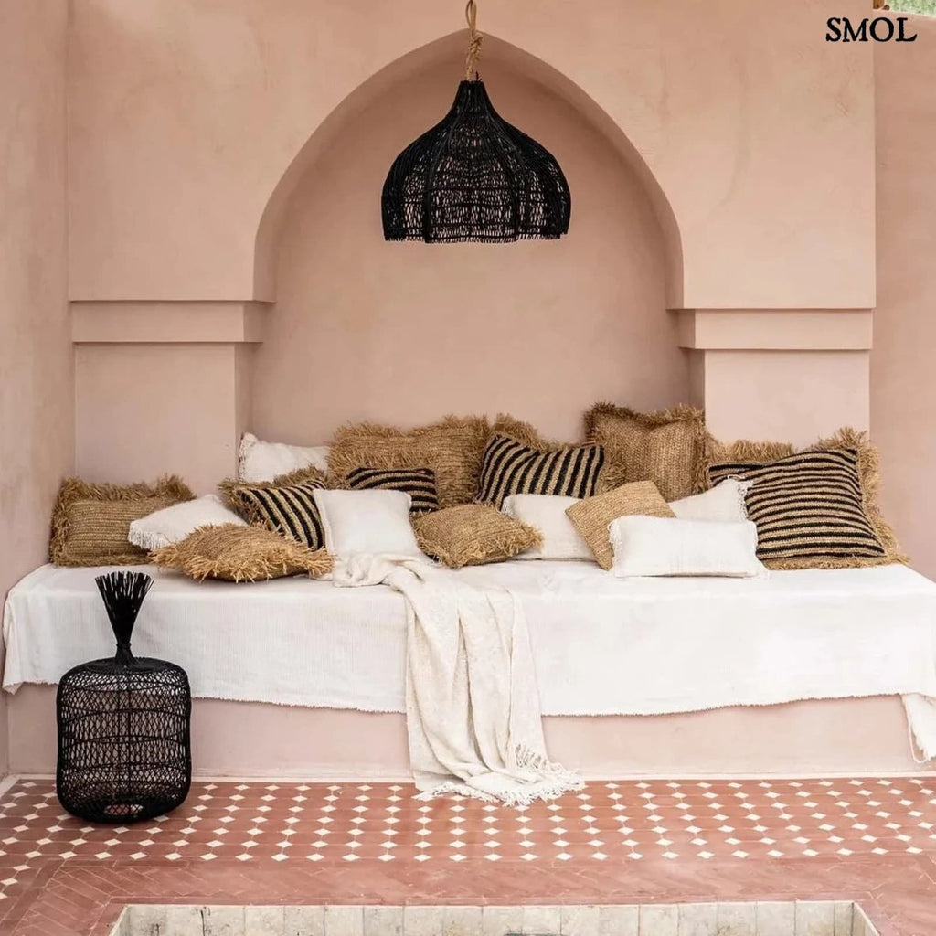 Rattan Függőlámpaernyő – Fekete, M | WHIPPED - SMOL