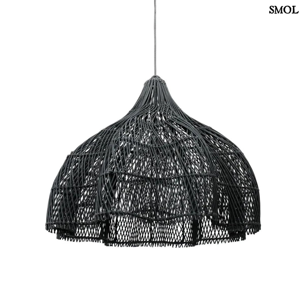 Rattan Függőlámpaernyő – Fekete, M | WHIPPED - SMOL