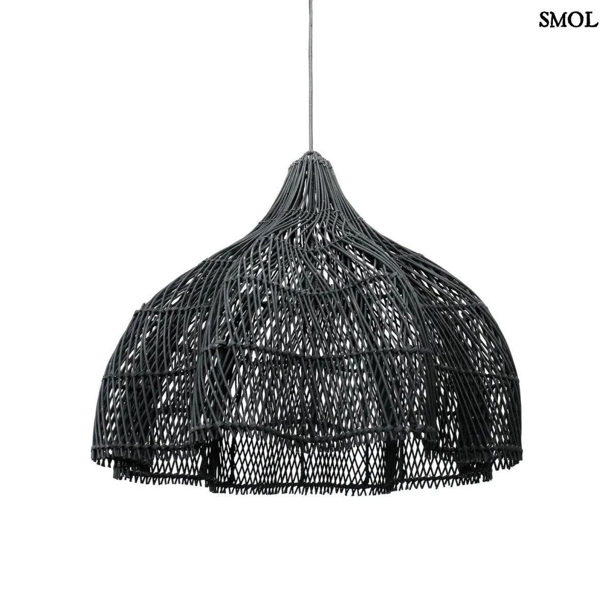 Rattan Függőlámpaernyő – Fekete, M | WHIPPED - SMOL