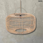 Függőlámpaernyő - rattan, natúr, L | ARUN | SMOL - szürke háttérrel