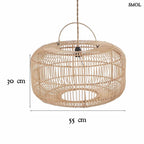 Függőlámpaernyő - rattan, natúr, L | ARUN | SMOL - méretekkel