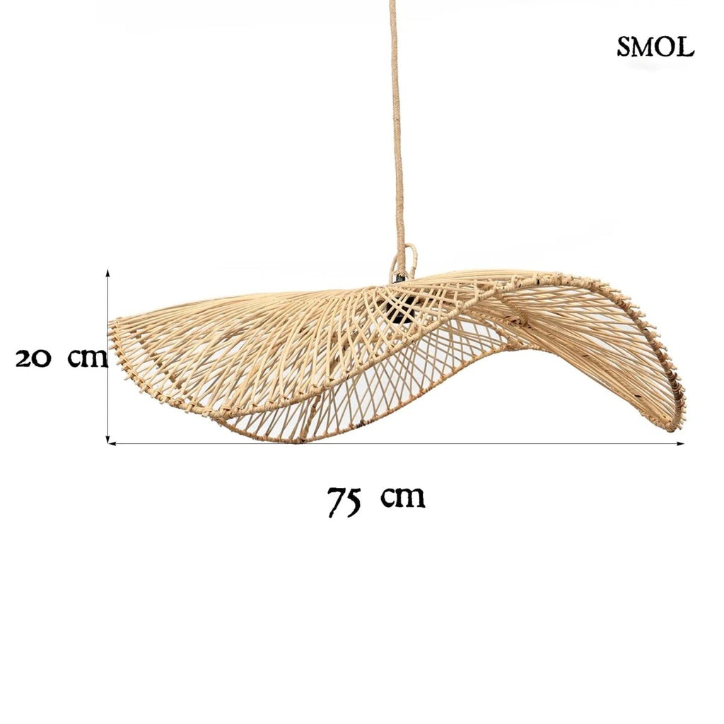 Természetes Rattan Függőlámpaernyő, 75 cm | CHAPEAU | SMOL - méretekkel