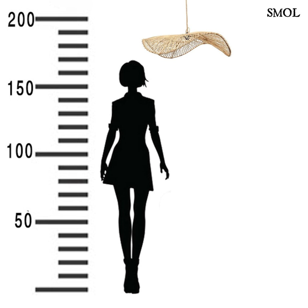 Természetes Rattan Függőlámpaernyő, 75 cm | CHAPEAU | SMOL - méretarányosan