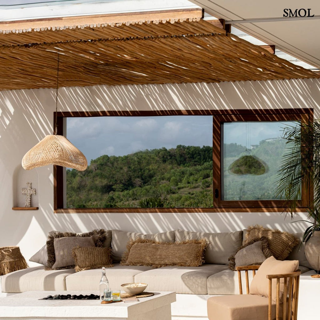 Természetes Rattan Függőlámpaernyő, 60 cm | CLOUD | SMOL - teraszon, párnákkal