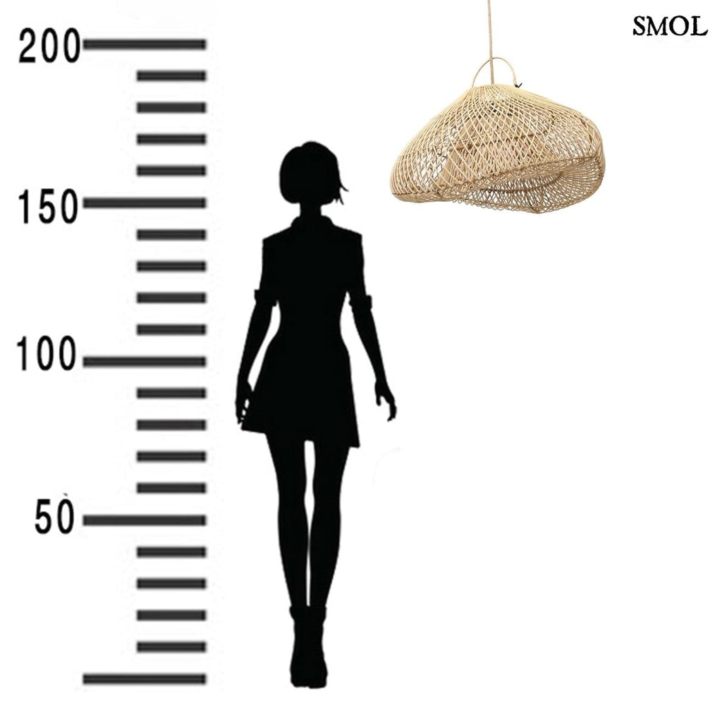 Természetes Rattan Függőlámpaernyő, 60 cm | CLOUD | SMOL - méretarányosan