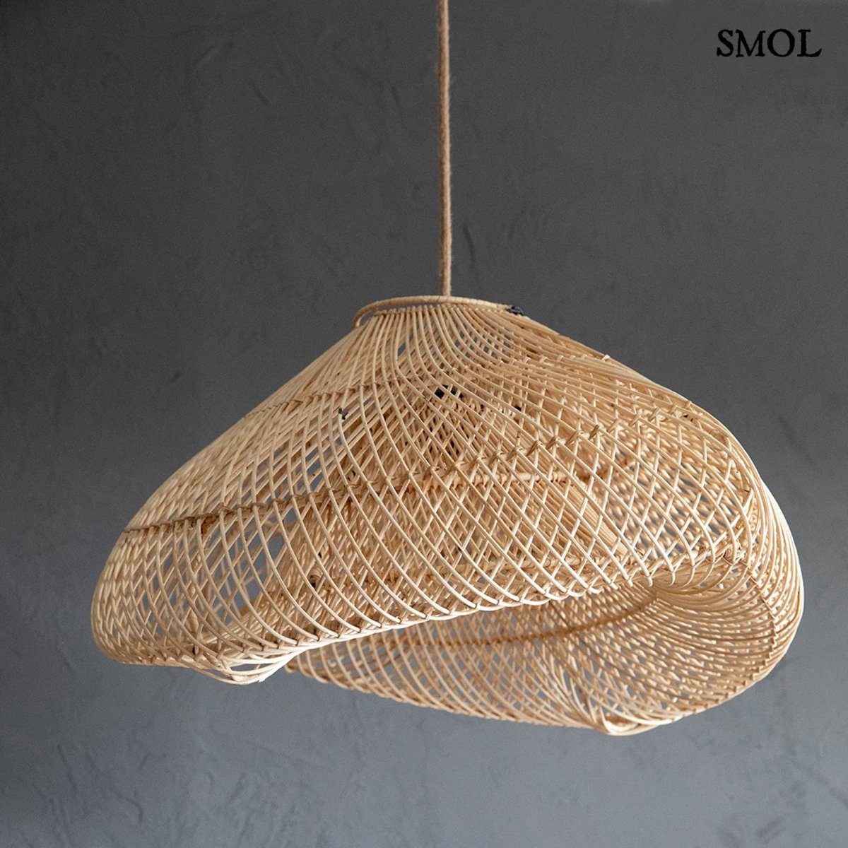 Természetes Rattan Függőlámpaernyő, 60 cm | CLOUD | SMOL - szürke háttérrel