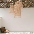 Rattan Függőlámpaernyő - natúr, M | ELBA - SMOL