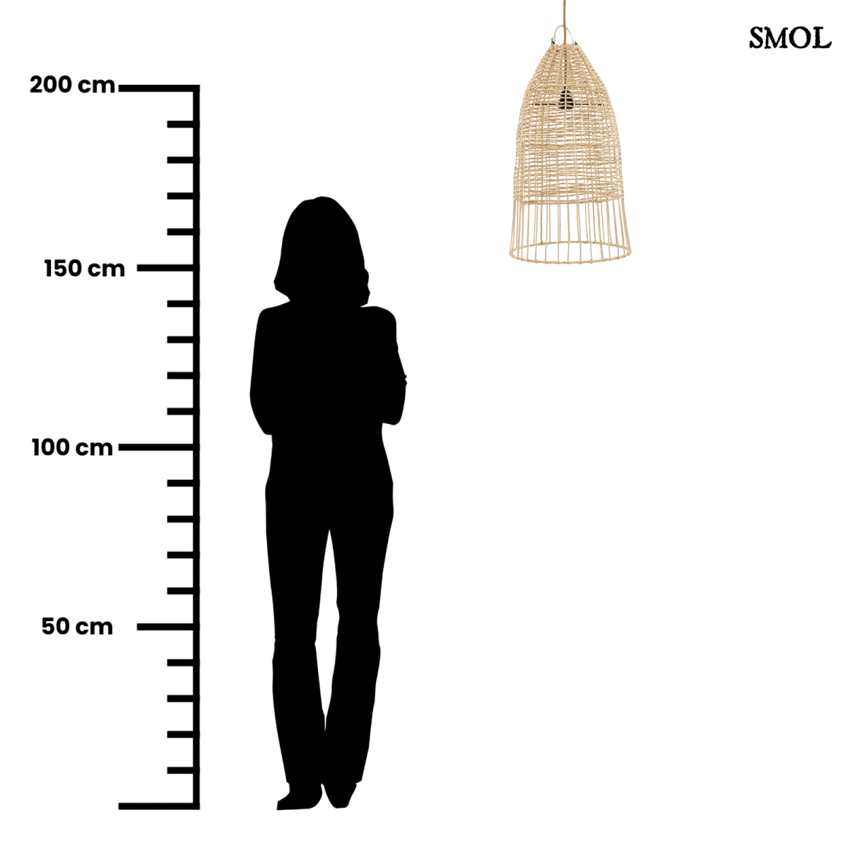 Rattan Függőlámpaernyő - natúr, M | ELBA - SMOL