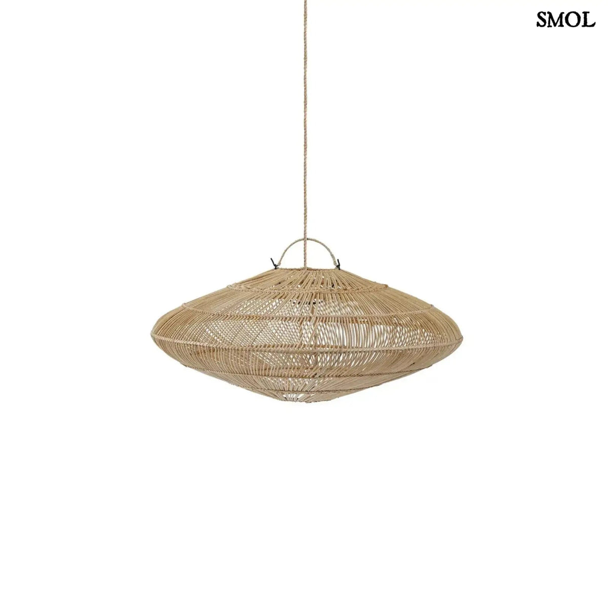 Rattan Függőlámpaernyő - natúr, M | MACARON - SMOL