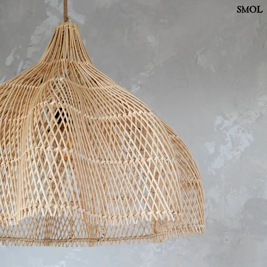 Rattan Függőlámpaernyő - natúr, M | WHIPPED - SMOL