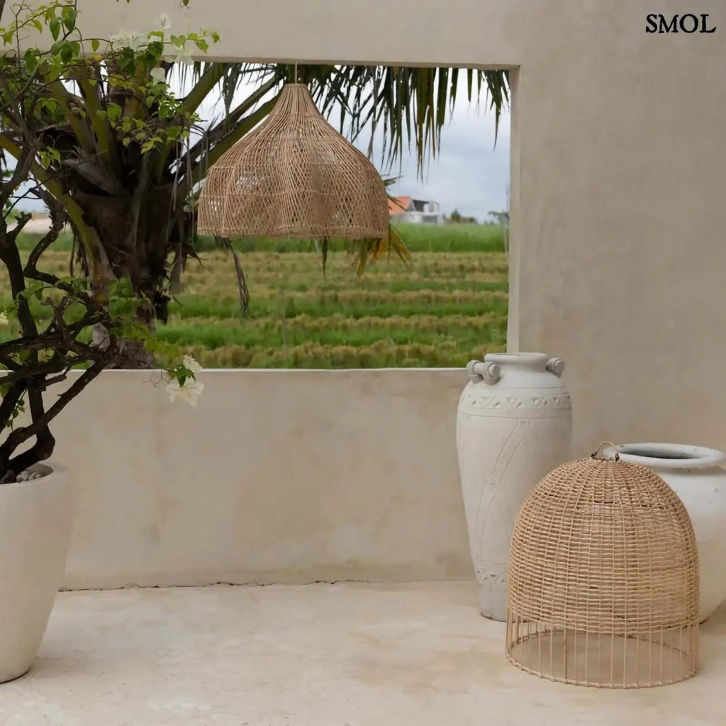 Rattan Függőlámpaernyő - natúr, M | WHIPPED - SMOL