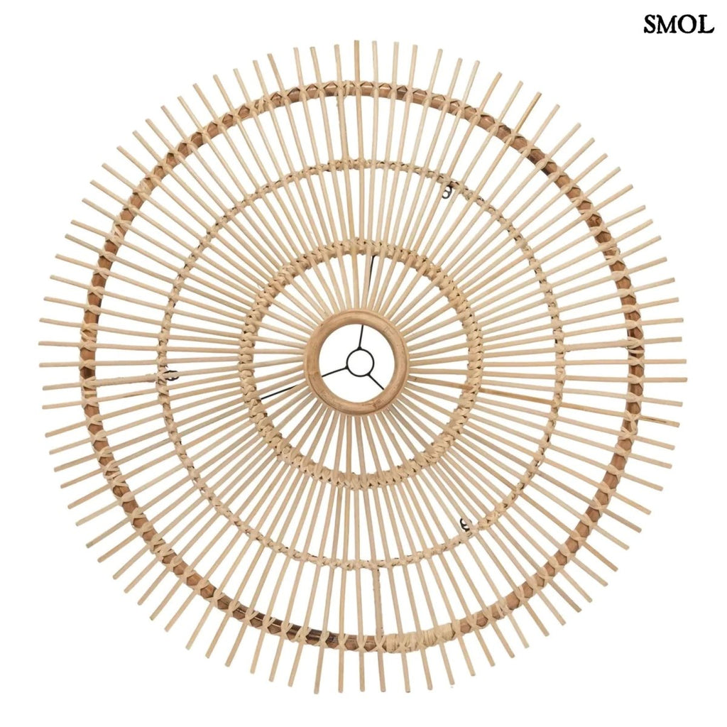 Rattan függőlámpaernyő The Sky, XL méret, natúr, óriás kupola forma alulról