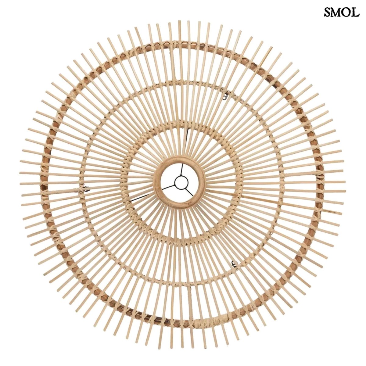 Rattan függőlámpaernyő The Sky, XL méret, natúr, óriás kupola forma alulról