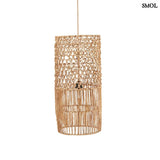 Natural Banana Leaf Pendant Lampshade, Slim Cylindrical, L | TAKUHANKI