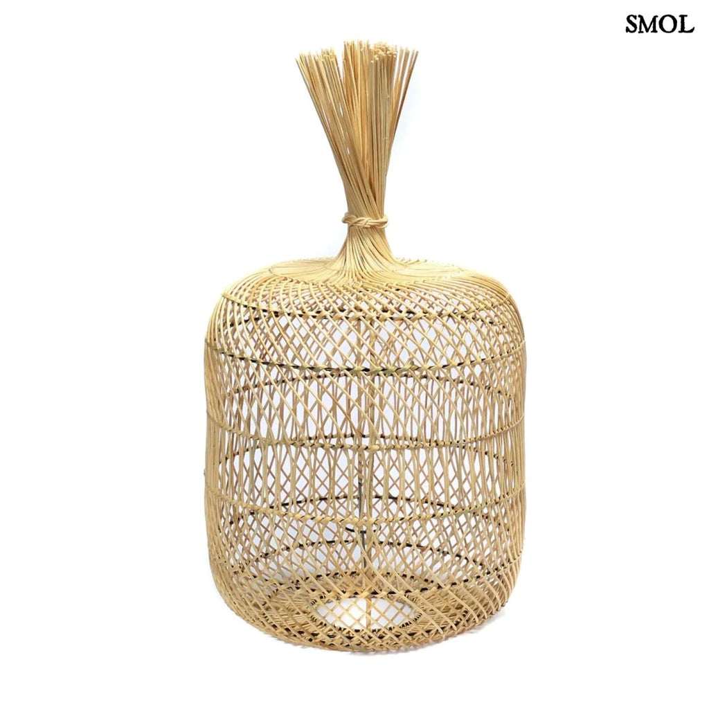 Természetes rattan lámpaernyő állólámpaként