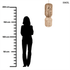 XL méretű, kézzel szőtt natúr rattan lámpaernyő banánlevélből, különleges kapszula formában, méretarányosan, állólámpaként